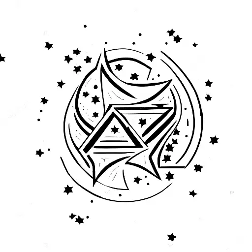 Letter 7 With Stars And Moon