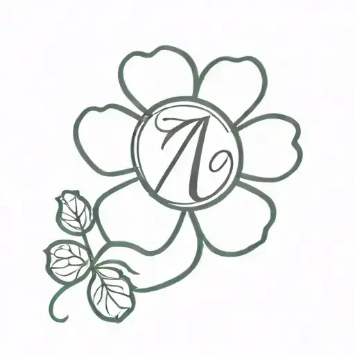 Lucky On Top Of Four Leaf Clover With The Number 7 In The Middle