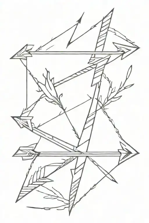 Arrow And Lighting Bolt Intertwined