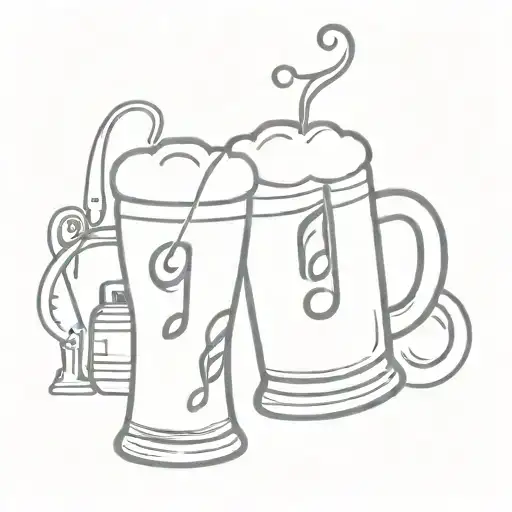 Music Notes And Beer Mug