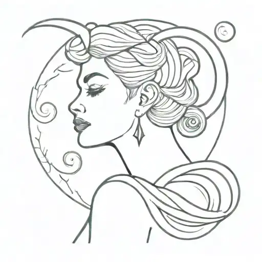 Woman With Aries Horn Modern Interpretation