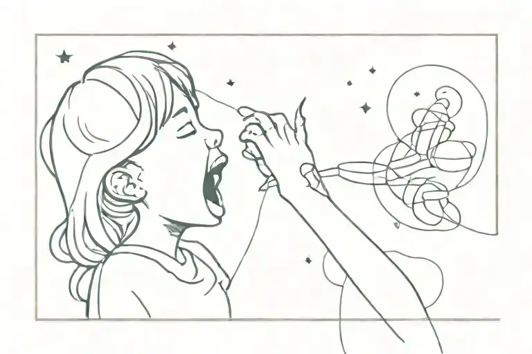 Little Girl Screaming And Universe