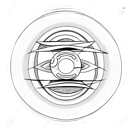 A Minimalist Tattoo Of A Yin-yang Symbol With A Sun And Moon Inside