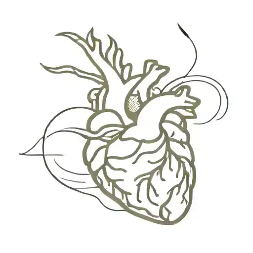 Anatomical Heart On Fire