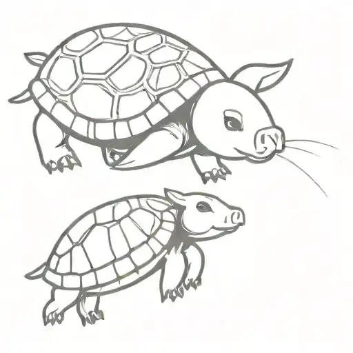 Turtle And Pig Being A Couple