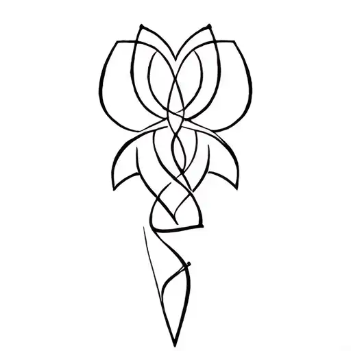 Lotus Ankh Symbol Intertwined
