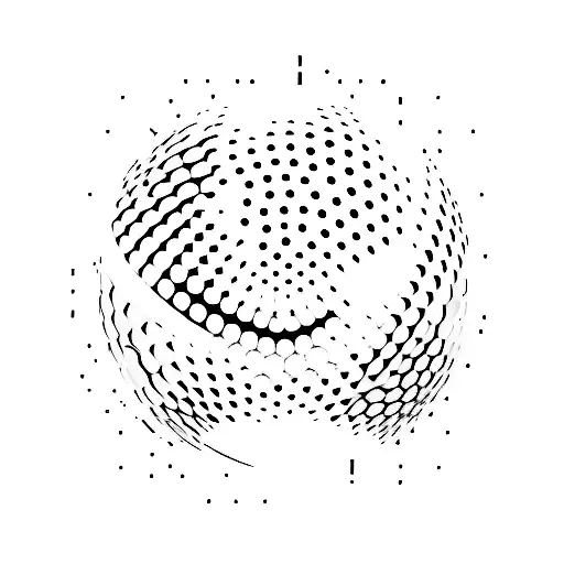 A Golf Ball Splitting Into Pixels Like Technology