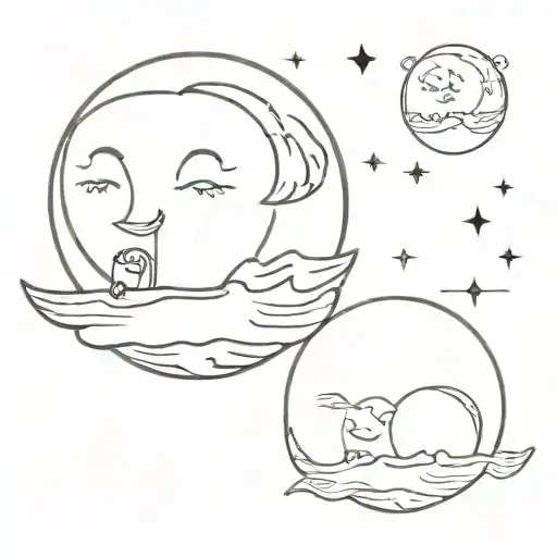 Sleepy Moon With Hat