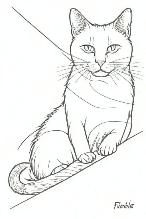 Cat Divided By A Vertical Line