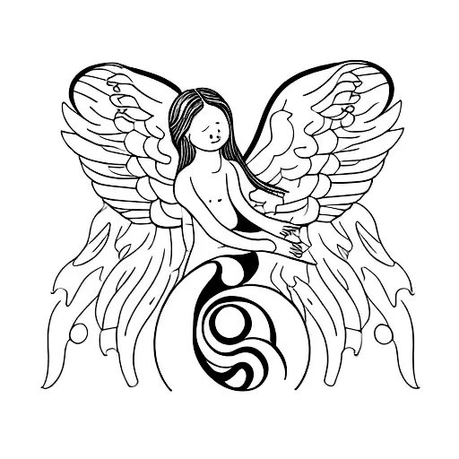 Create A Minimalist Tattoo A Small Angel With Quote