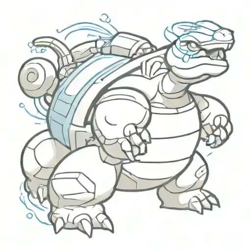 Pokemon Blastoise Shooting Water Cannon