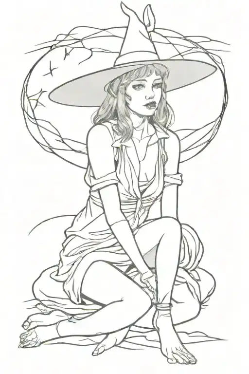 Witch Young Sexy Girl Sitting