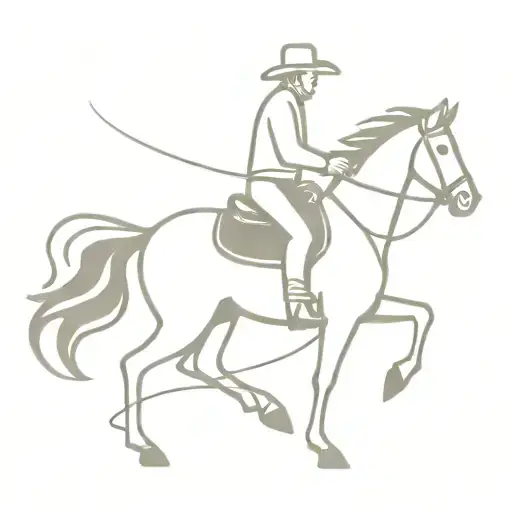 Cowboy Riding A Horse