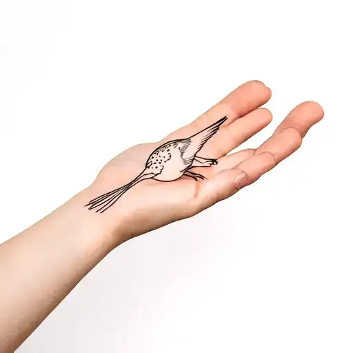 A Delicate Bird Returning To An Open Hand Reaching