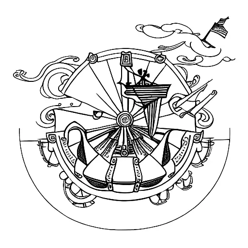 Freedom On The Sea And Treasure Chest