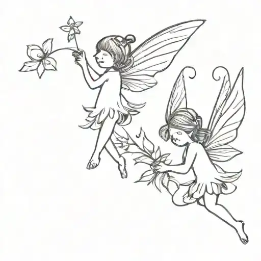2 Little Fairies Flying