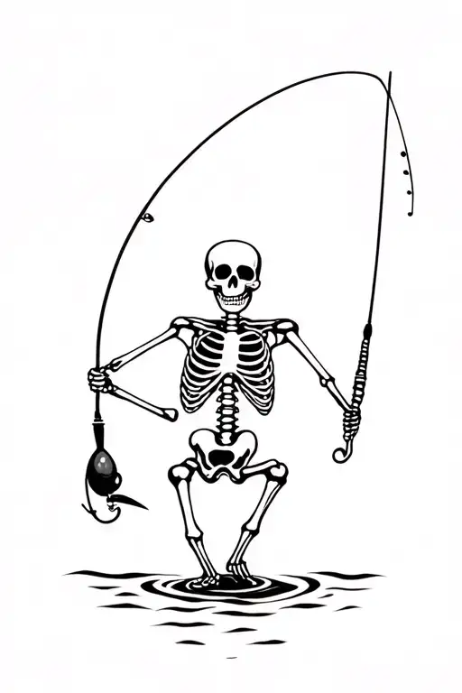 Fishing Skeleton Funny
