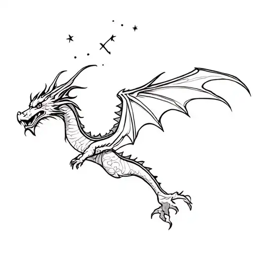 Dragon Flying To The Stars