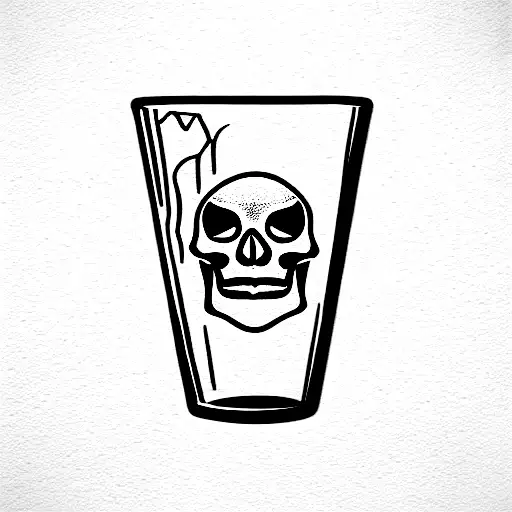 Glass Drink With Skull