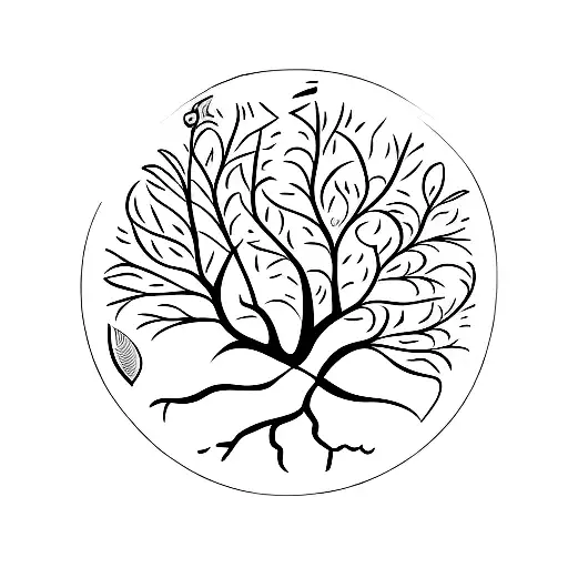 Tree Of Life With Clock At The Bottom