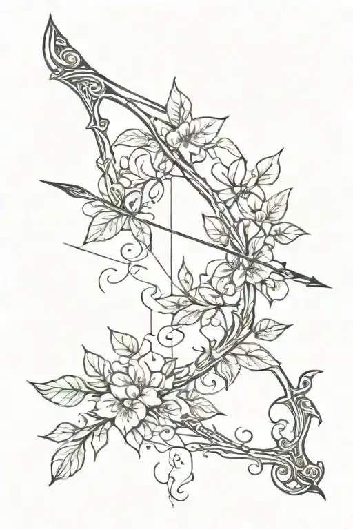 Elvish Vine Bow And Arrow Design
