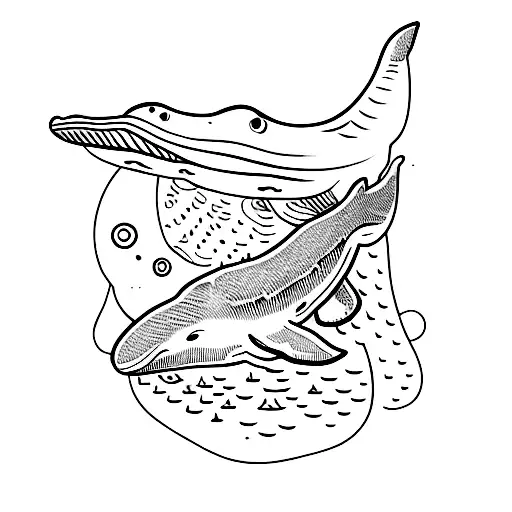 Full Sleeve With Different Types Of Whales