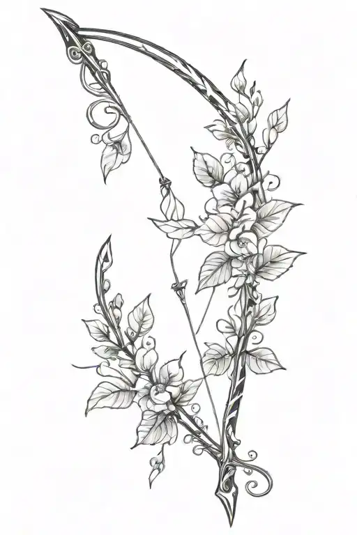 Vine Bow With Arrow Weapon