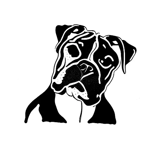 Boxer Dog With Wings Line