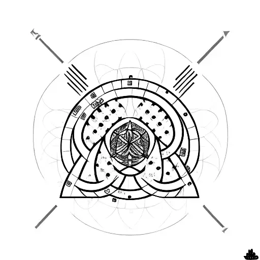 Aant Asti Prambha Symbol Combined With Binary Code