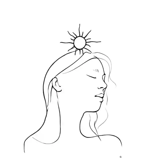 Sun And On Her Forehead Moon