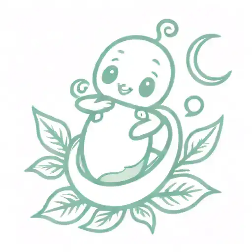 Pea Using A Pod As A Blanket Cartoon Character