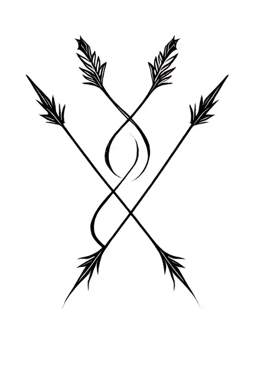 3 Long Twisting Arrows Crossed