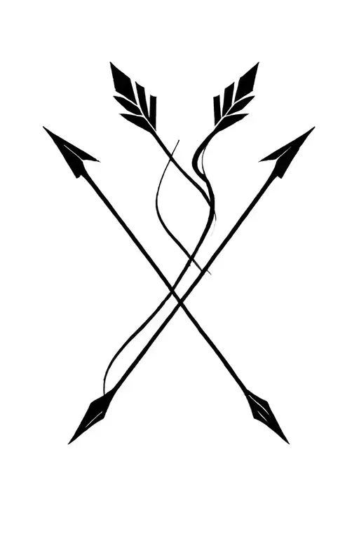 3 Long Twisting Arrows Crossed