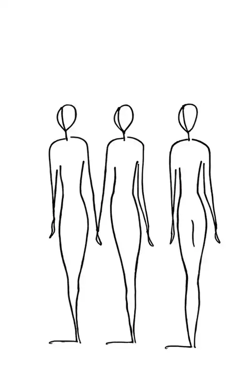 3 Stick Figures Walking Along