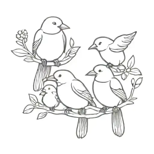 Mother Bird Rapping 3 Chicks