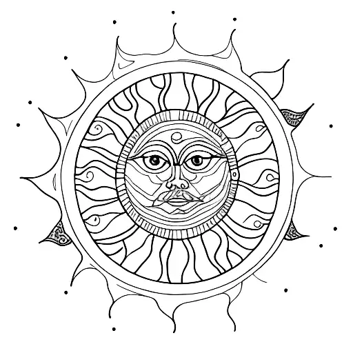 Sun Line Drawing
