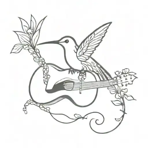 Humming Bird With Guitar Made