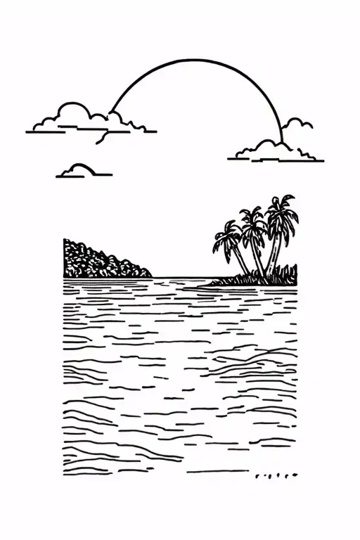 Minimalistic Beach Landscape