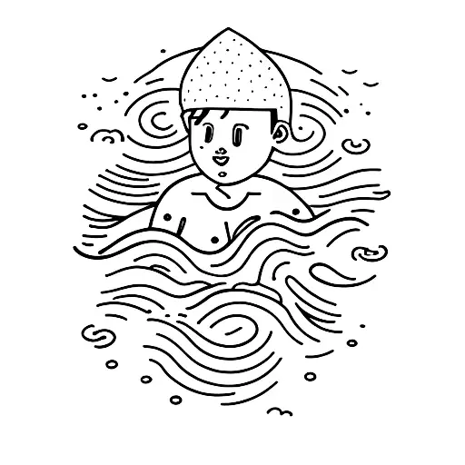 Boy Sinking Into Ocean