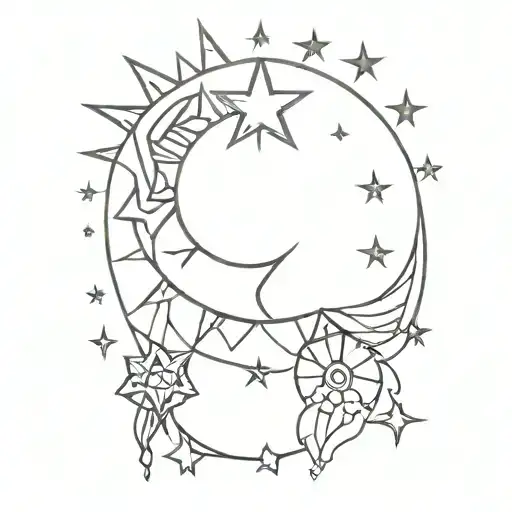 Mohawk Beadwork Sun Moon And Stars