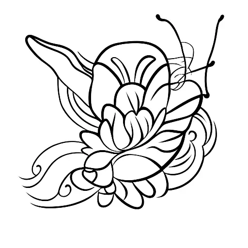 Butterfly With Flower In Wing