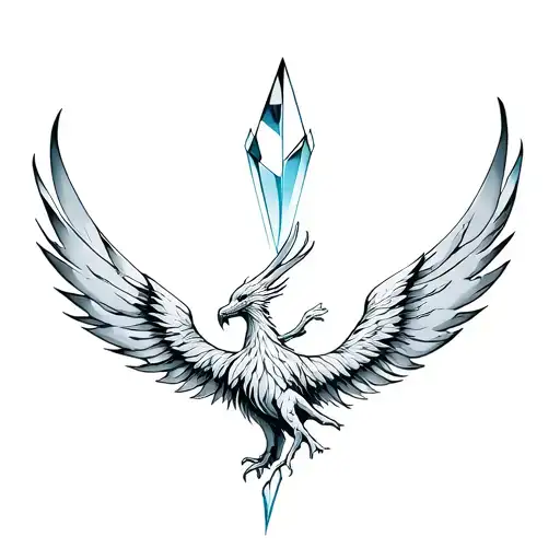 Phoenix Breaking Out Of A Crystal