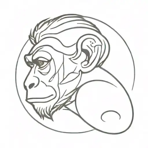 Head Of A Monkey On Top Of A Spiral