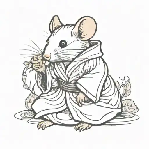 Small Cute Mouse In Robe