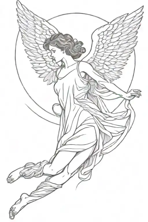 Female Icarus Feeling Graciously From The Sky