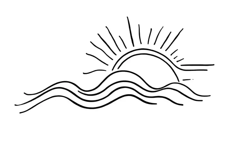 Fine Line 3 Waves Into A Sun In Line