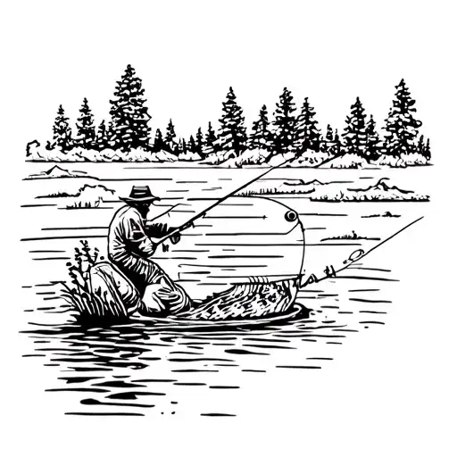 Steel Head Fishing On The River Bank