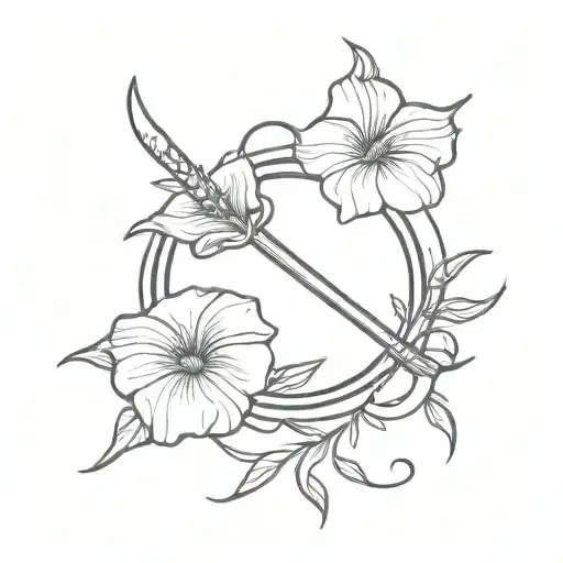 Morning Glory Around A Sword