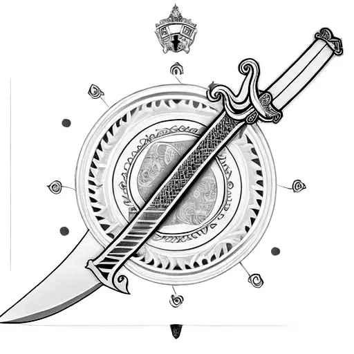 Long Sword With Words 'Forza E Coraggio' Inscribed With On The Blade