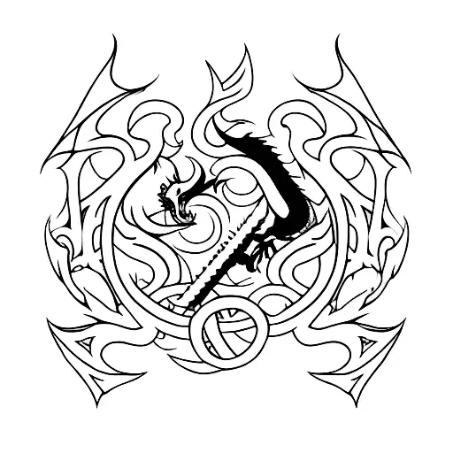 Welsh Dragon And Sword